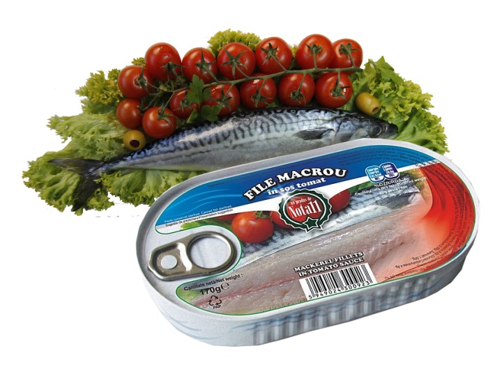 Conserve de peste in sos tomat sau ulei. Macrou, hering si sprot.